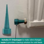 Heatlab The Ultimate Bung Set Plumbing Tools – Rubber Bung Radiator Draining Kit with 15 mm & 22 mm Bungs + DripStopper & Storage Bag – Header Tank Plumbing Tools and Equipment