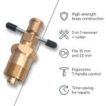 2-in-1 Olive Puller Tool – High Strength Plumbing Tool for Compression Fittings – Durable Brass Olive Remover & Cutter – Easy Use for Pipe Repairs, DIY & Professional Work