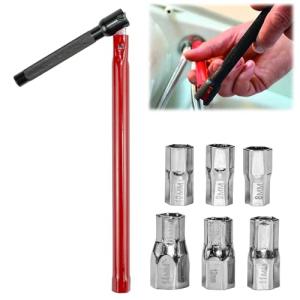 KYYGKY 8-13mm Faucet Bathroom Back Nut Kit Changeable Wrench Socket Adjustable Box Spanners for Taps, Tap Spanner Set with 6 Sockets Nut for Bath Basin Kitchen Sink Plumber Tap Installation Tool