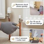 2-in-1 Olive Puller Tool – High Strength Plumbing Tool for Compression Fittings – Durable Brass Olive Remover & Cutter – Easy Use for Pipe Repairs, DIY & Professional Work