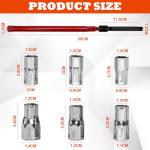 KYYGKY 8-13mm Faucet Bathroom Back Nut Kit Changeable Wrench Socket Adjustable Box Spanners for Taps, Tap Spanner Set with 6 Sockets Nut for Bath Basin Kitchen Sink Plumber Tap Installation Tool