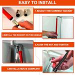 KYYGKY 8-13mm Faucet Bathroom Back Nut Kit Changeable Wrench Socket Adjustable Box Spanners for Taps, Tap Spanner Set with 6 Sockets Nut for Bath Basin Kitchen Sink Plumber Tap Installation Tool