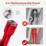 Pedicur Tap Spanner, 8 in 1 Sink Wrench, Plumbing Tools and Equipment, Tap Spanner for Tight Space