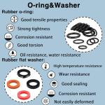 ZDBB 610 Pcs Water Hose Gasket Nitrile O Ring Rubber Washer Set Assortment Kit for Plumbing Faucet Pipe Hose Shower Head Pressure Washer Sealing Repair