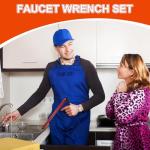 KYYGKY 8-13mm Faucet Bathroom Back Nut Kit Changeable Wrench Socket Adjustable Box Spanners for Taps, Tap Spanner Set with 6 Sockets Nut for Bath Basin Kitchen Sink Plumber Tap Installation Tool