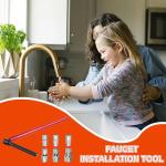 KYYGKY 8-13mm Faucet Bathroom Back Nut Kit Changeable Wrench Socket Adjustable Box Spanners for Taps, Tap Spanner Set with 6 Sockets Nut for Bath Basin Kitchen Sink Plumber Tap Installation Tool