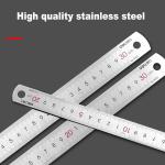 Deli Stainless Steel Ruler 15/20/30cm Metal Straight Ruler for Home School Precision Measuring Drawing Tool Supplies 1/2/5pcs