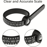 Adjustable Ring Sizer with Magnifier US/UK/EU/HK Size Chart Reusable Finger Measuring Tool for Accurate Ring Sizing
