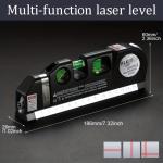 HOMEFISH Easy to Use Laser Level Line Tool Multipurpose Laser Level Kit Standard Cross Line Lase 8 Feet Measure Tape Ruler