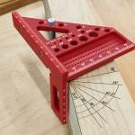 High Precision Square & Multi-Angle Plastic Measuring Ruler with Durable Angle Pin, for Woodworking Measurement & Marking Tool