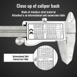 6 Inch 150mm Digital Vernier Caliper Stainless Steel Micrometer Measuring Tool Depth Ruler