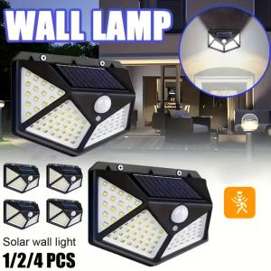 Outdoor Solar Patio Wall Light, Garden Home Wall Decor 100 LED Exterior Wall Light