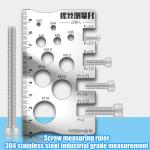 Thread Checker Screw Measurement Ruler Stainless Steel Caliper Metric Gauge Tool For Measuring Screw Pitch Bit Bolt Nut Screw