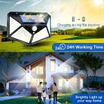 Outdoor Solar Patio Wall Light, Garden Home Wall Decor 100 LED Exterior Wall Light