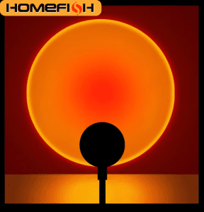 HOMEFISH LED Sunset Projection Lamp USB Mood Light for Bedroom Living Room Photography Wall Decor Birthday Party
