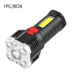 High-power rechargeable flashlight with side light, 3 lighting modes, suitable for camping, outdoor activities, and adventures