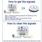 RF 433MHz Wireless  10A Relay Receiver Remote Control Light Switch 220V 110V Mini Round Button Wall Panel Switch For LED Lamp