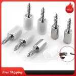 1/16Set with Rubber Sleeve Laminate Cross Self-tapping Screw Support  Wardrobe Cabinet Glass Hard Nonslip Partition Nail