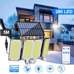 LED Solar Security Lights Motion Sensor Outdoor 234/280/226LED Flood Light IP65 Waterproof Split Wall Lamp Solar Powered 3 Mode