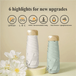 Low Price Promotion Mini Sun Umbrella Pocket Rain Umbrella Vinyl Folding UV Ultraviolet Protection Sun Shade Pocket Parasol