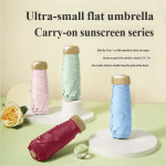 Low Price Promotion Mini Sun Umbrella Pocket Rain Umbrella Vinyl Folding UV Ultraviolet Protection Sun Shade Pocket Parasol