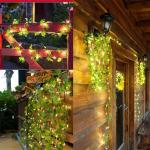 2M Green Leaf String Lights Artificial Ivy Vine Fairy Light Wedding Party Decoration Christmas Home Room Decor Wall Plant Wreath