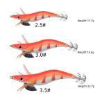 Luminous Wood Shrimp Fishing Lure, Squid Octopus Lure, 3D Eyes, Hard Bait Wobbler, Squid Jig Lure with Bag, 3.0, 10Pcs