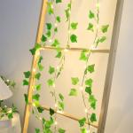 2M Green Leaf String Lights Artificial Ivy Vine Fairy Light Wedding Party Decoration Christmas Home Room Decor Wall Plant Wreath