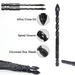 10 Pieces of Concrete Drill Bit Kit, suitable for Glass Plastic Wood Brick Tungsten Carbide Drill Hard Alloy Cross Drill Bits