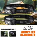 Strong Light Headlamp Portable LED Sensor Headlamp USB Rechargeable Head Flashlight Outdoor Camping Fishing Emergency Lantern