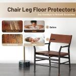 24Pcs Chair Leg Floor Protectors for Hardwood Floors, Silicone Chair Caps Covers Furniture Pads Sliders  Wrapped Felt Bottom
