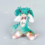 Hatsune Miku Model Anime Girl Figures Cat Ear Sitting Posture Short Sleeved Pajamas Figurines Car Decoration Doll Kids Toys Gift