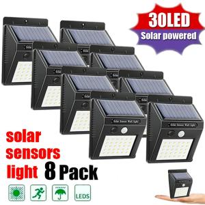 6/30 LED Solar Light PIR Motion Sensor Wall Light Outdoor Solar Lamp Waterproof Solar Powered Sunlight Street Lamp Garden Decor