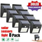 6/30 LED Solar Light PIR Motion Sensor Wall Light Outdoor Solar Lamp Waterproof Solar Powered Sunlight Street Lamp Garden Decor