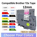 TZE 12mm tze231 tze335 tze631 tz131 MQP35 Laminated Ribbon Compatible for Brother Ptouch PT-H110 D600 710BT Label Maker Tape