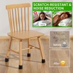 8pcs Round Table Chair Leg Floor Protector Foot Cover Black Anti- Slip Silicone Furniture Feet No Scratches for Hardwood Floors