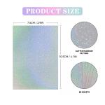 50pcs Holographic Sticker Paper 2.9 X 4.1 Inch Clear Vinyl Self-Adhesive Waterproof Transparent Cold Laminating Film for Crafts