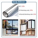Window Privacy Film One Way Daytime Privacy Self-adhesive Vinyl Sun Blocking Anti UV Reflective Window Tint for Home and Office