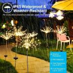 200LEDs Solar Fireworks Lights Outdoor Waterproof Solar Garden Lights 8 Lighting Modes With Remote Control Decorations Light