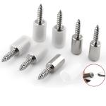 1/16Set with Rubber Sleeve Laminate Cross Self-tapping Screw Support Homemade Wardrobe Cabinet Glass Hard Nonslip Partition Nail