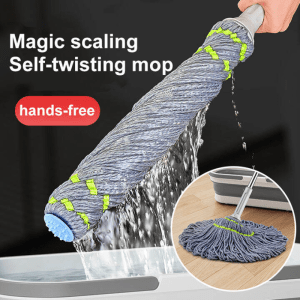 Automatic Self Wringing Lazy Mop Squeeze Hands Free Quick Wring Floor Cleaning Mop Household Cleaning Hardwood Tile Large