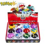 12Pcs Pokemon Figure Pokeball Toys Pikachu Charmander Anime Figure Kawaii Doll Collect Accessories Kids Birthday Gifts Ornament