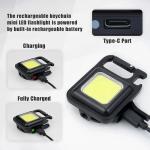 Super Bright 1500LM Work Light COB 500mah LED Flashlight Pocket Keychain USB Rechargeable Waterproof For Outdoor Camping