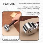 KRABALL Leather Press Edge Roller with Wooden Handle Leather Roller Tool Edge Creaser Leather Craft Laminating Working Tool