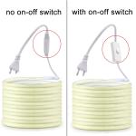 220V Led Strip with ON/OFF Switch Waterproof COB LED Strip 220V Flexible Ribbon for Room Bedroom Kitchen Outdoor Garden Lighting