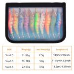 Fishing Wood Shrimp Luminous Squid Octopus Lure 10PCS 3.0 3D Eyes Fishing Lure Hard Bait Wobbler Squid Jig Lure with Bag
