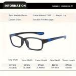 3 Pairs of Unisex Sports Reading Glasses Rectangular Frame Anti Blue Light Comfortable Reading Glasses for Elderly People