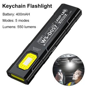 Outdoor LED Flashlight 550Lm Portable Mini Torch Light Pocket Lantern Flood Work Light with 5 Modes