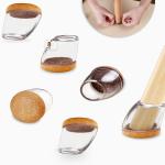 8PCS Chair Leg Floor Protectors Foot Cover Thick Wrap Felt Pads Silicone Furniture 15°-25° Table Feet Protect Hardwood Floors