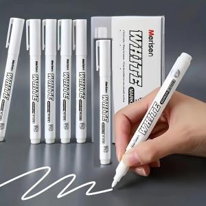 3/6pcs Waterproof White Marker Pen for Tire Painting, Fabric, Wood, and Leather - Permanent Alcohol Paint Graffiti Pen with Oily